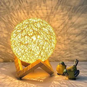 Настільна лампа Meichoon Rattan Ball LE16 USB synthetic.ua - Фото 1