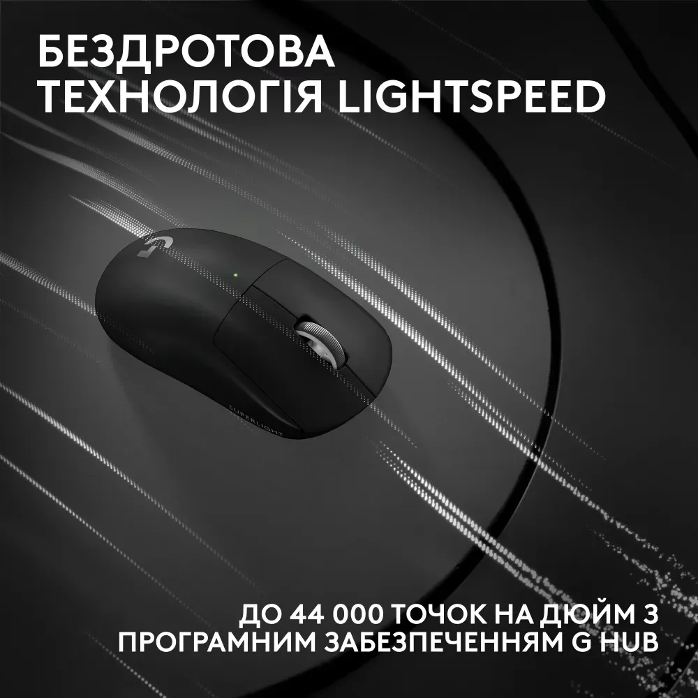 Ігрова бездротова миша Logitech G Pro X Superlight 2C / Радіоканал / Hero 2 / 44000 DPI / 5 кнопок / Бездротова зарядка / Чорна, фото №5
