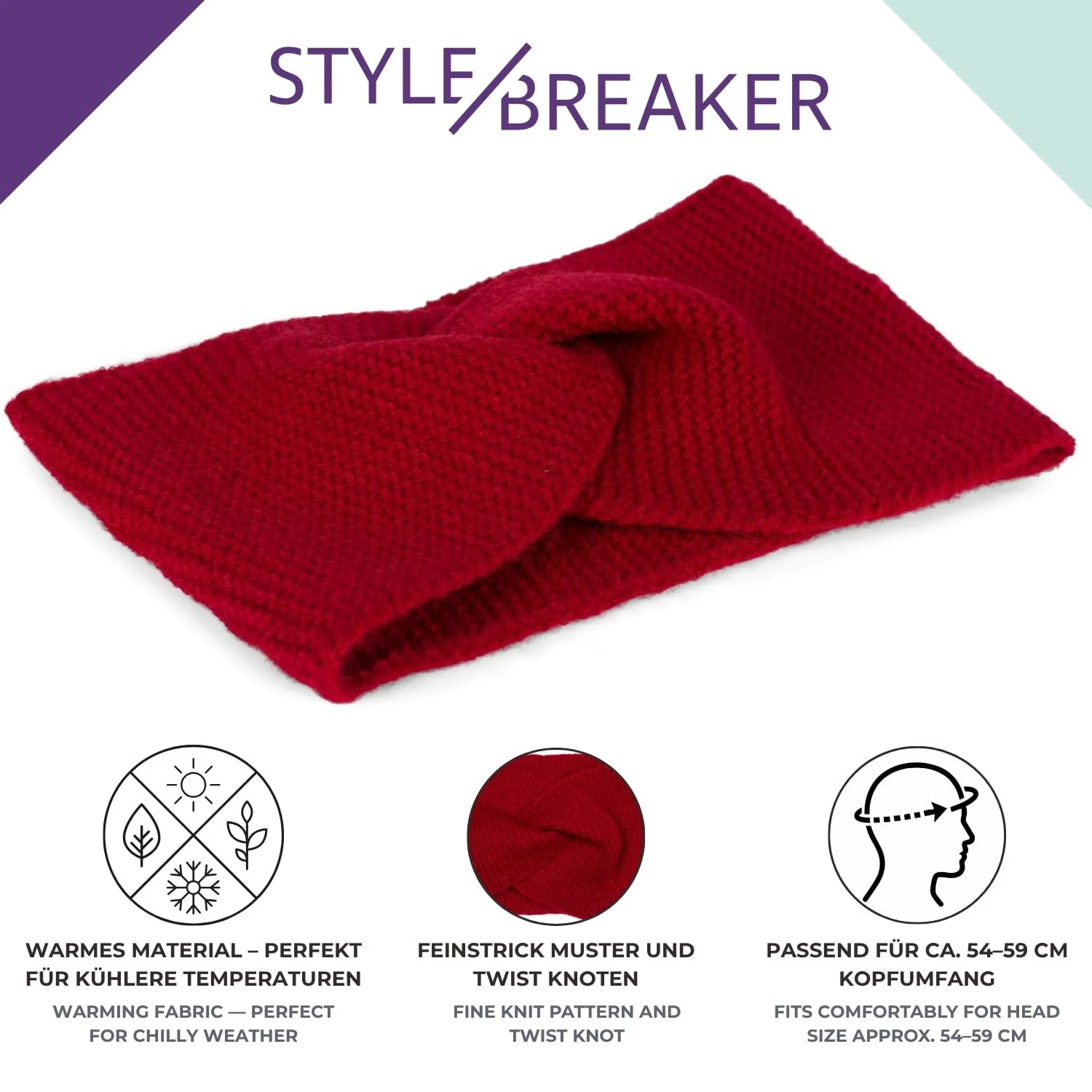 Пов'язка на голову Трикотажна styleBREAKER 04026047, фото №3