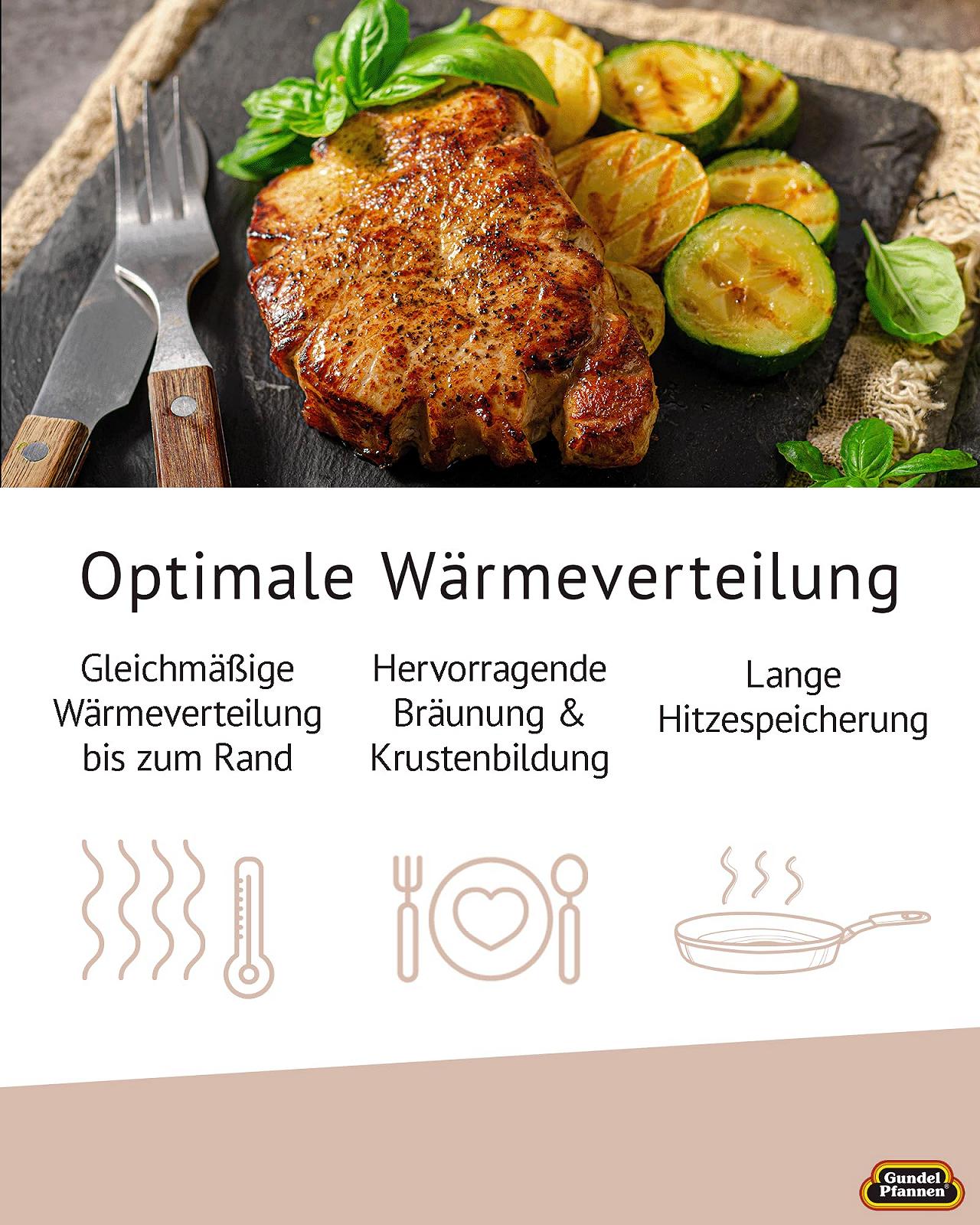 Сковорода Gundel Induktion Original Ø 28 см, высота 4,5 см, BIOTAN-покрытие, PFOA-свободная, Akku-Therm дно - фиксированная ручка, фото №3 Сковорода Gundel Induktion Original Ø 28 см, высота 4,5 см, BIOTAN-покрытие, PFOA-свободная, Akku-Therm дно - фиксированная ручка, фото №3