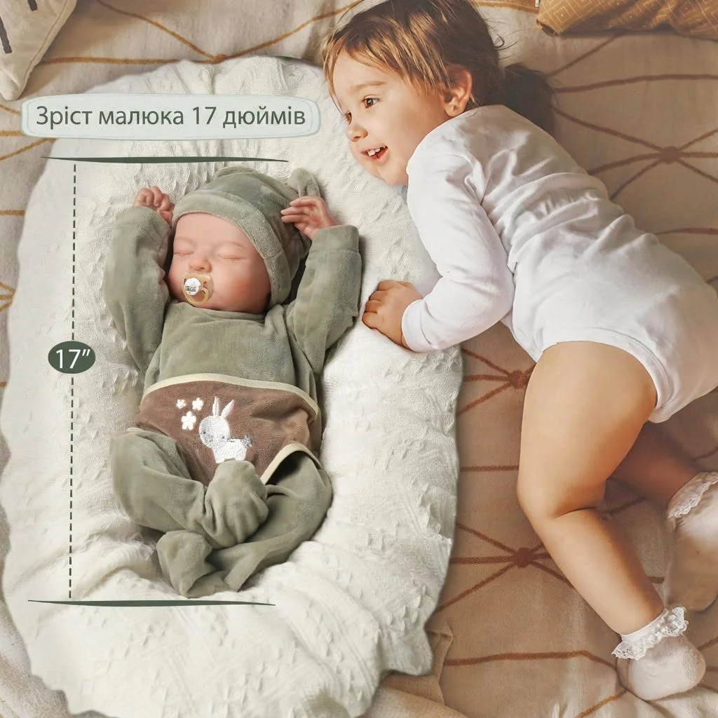 Лялька-хлопчик Reborn JIZHI / Ручна робота / 43 см (17 дюймів), фото №4