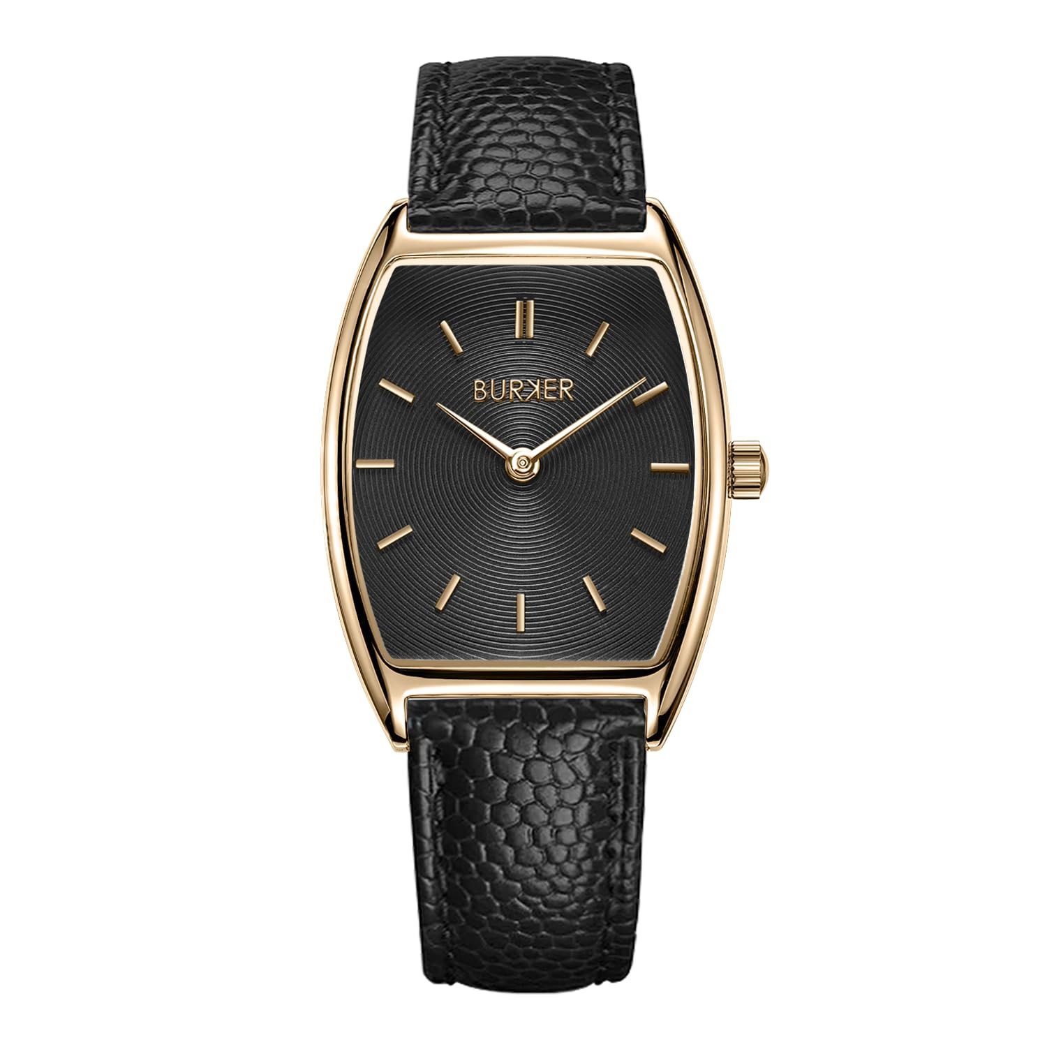 Женские часы BURKER Grace Овальные Аналоговые Кварцевые 25 мм Черная Кожа, Золотой Черный, фото №1 Женские часы BURKER Grace Овальные Аналоговые Кварцевые 25 мм Черная Кожа, Золотой Черный, фото №1