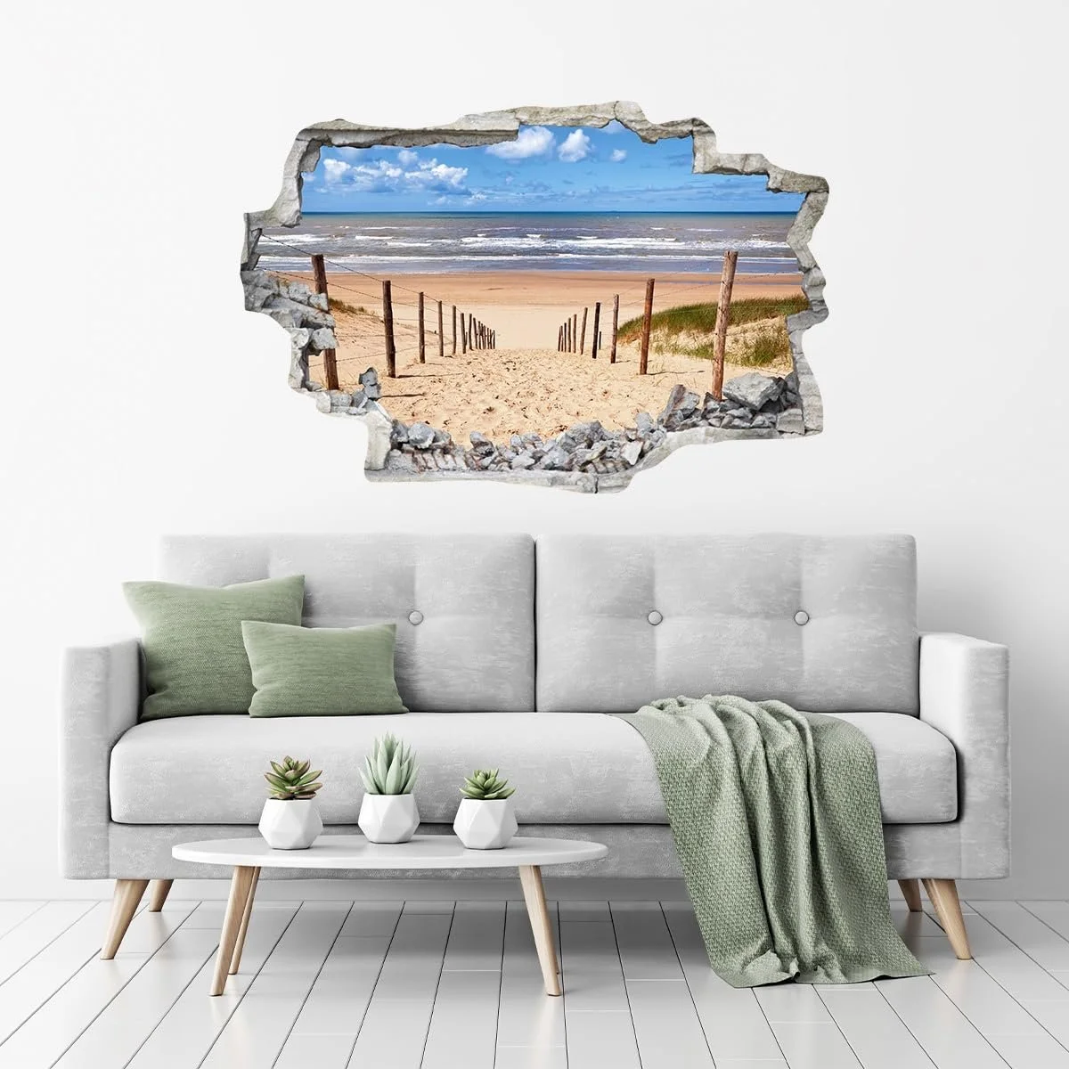 Наклейка на стіну DW000012 Road to the Beach North Sea Grey Stone 90 см x 60 см, фото №2