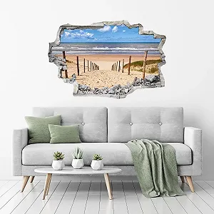 Наклейка на стіну DW000012 Road to the Beach North Sea Grey Stone 90 см x 60 см synthetic.ua - Фото 1