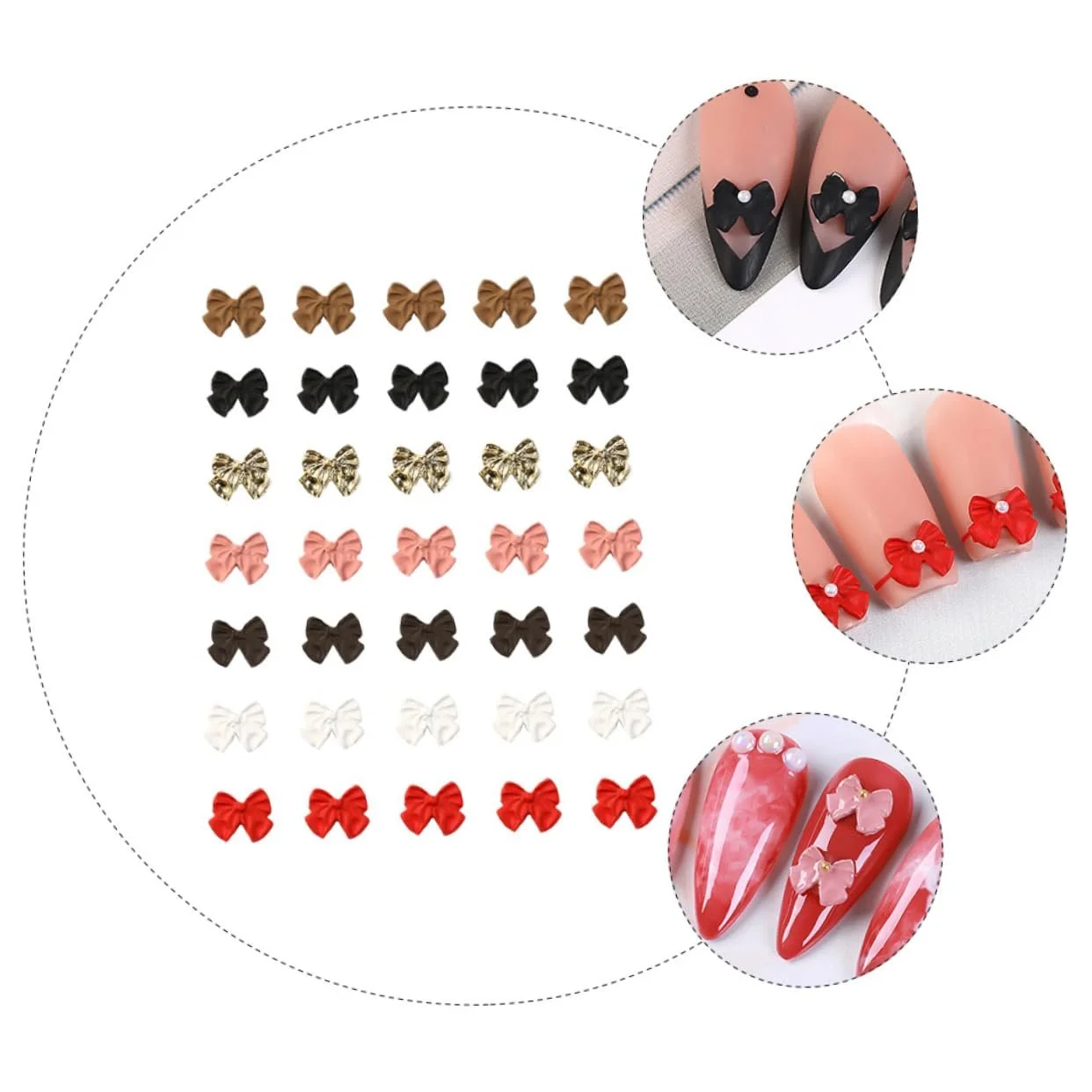 Прикраси для манікюру Бантик Матові 105 шт., фото №4