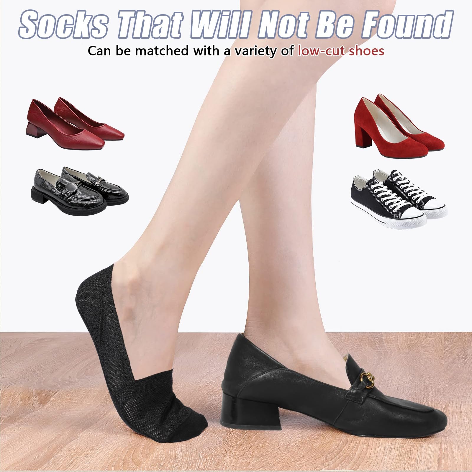 Жіночі шкарпетки-слідки з нейлону, фото №4