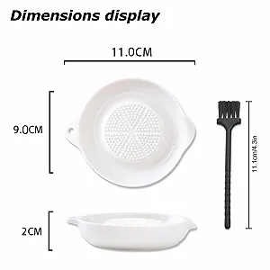 Терка керамічна для овочів, фруктів, імбиру, часнику, кругла порцелянова терка з щіткою для сімейної кухні synthetic.ua - Фото 1