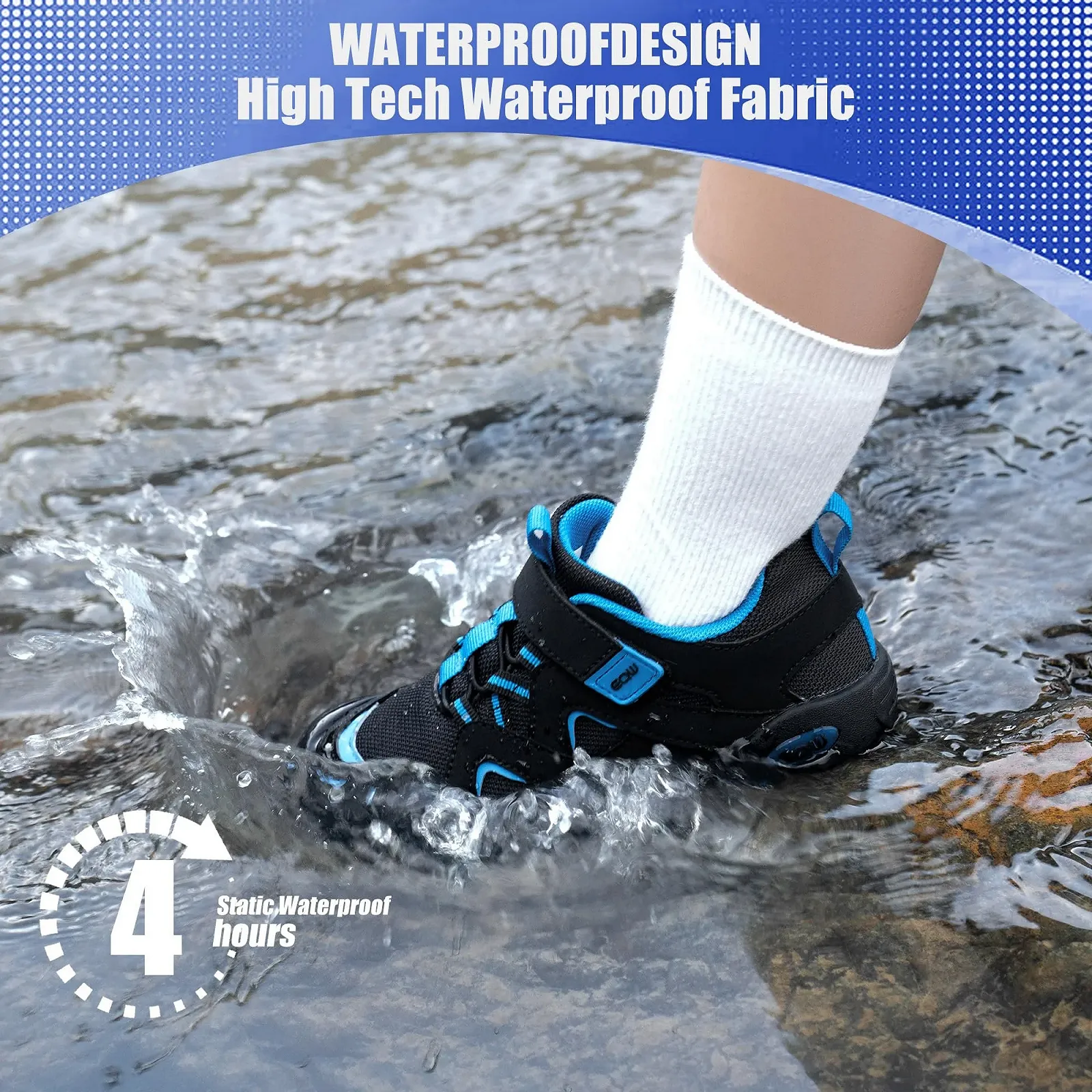 Детские водонепроницаемые походные ботинки EQW - Нескользящие и дышащие для мальчиков и девочек младшего школьного возраста, размер 10-6, фото №4