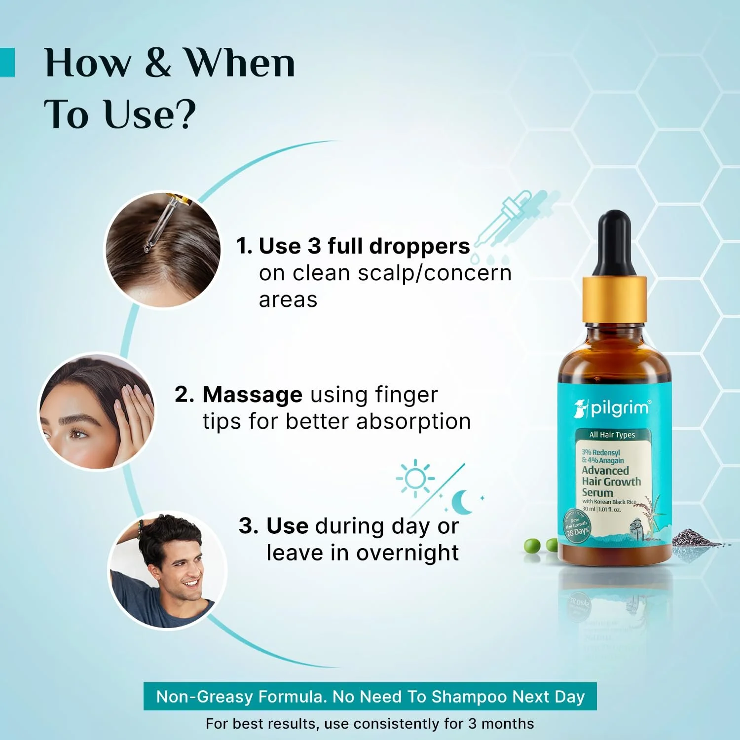 Сироватка Pilgrim Advanced для росту волосся, контроль випадіння та відновлення волосся, фото №9