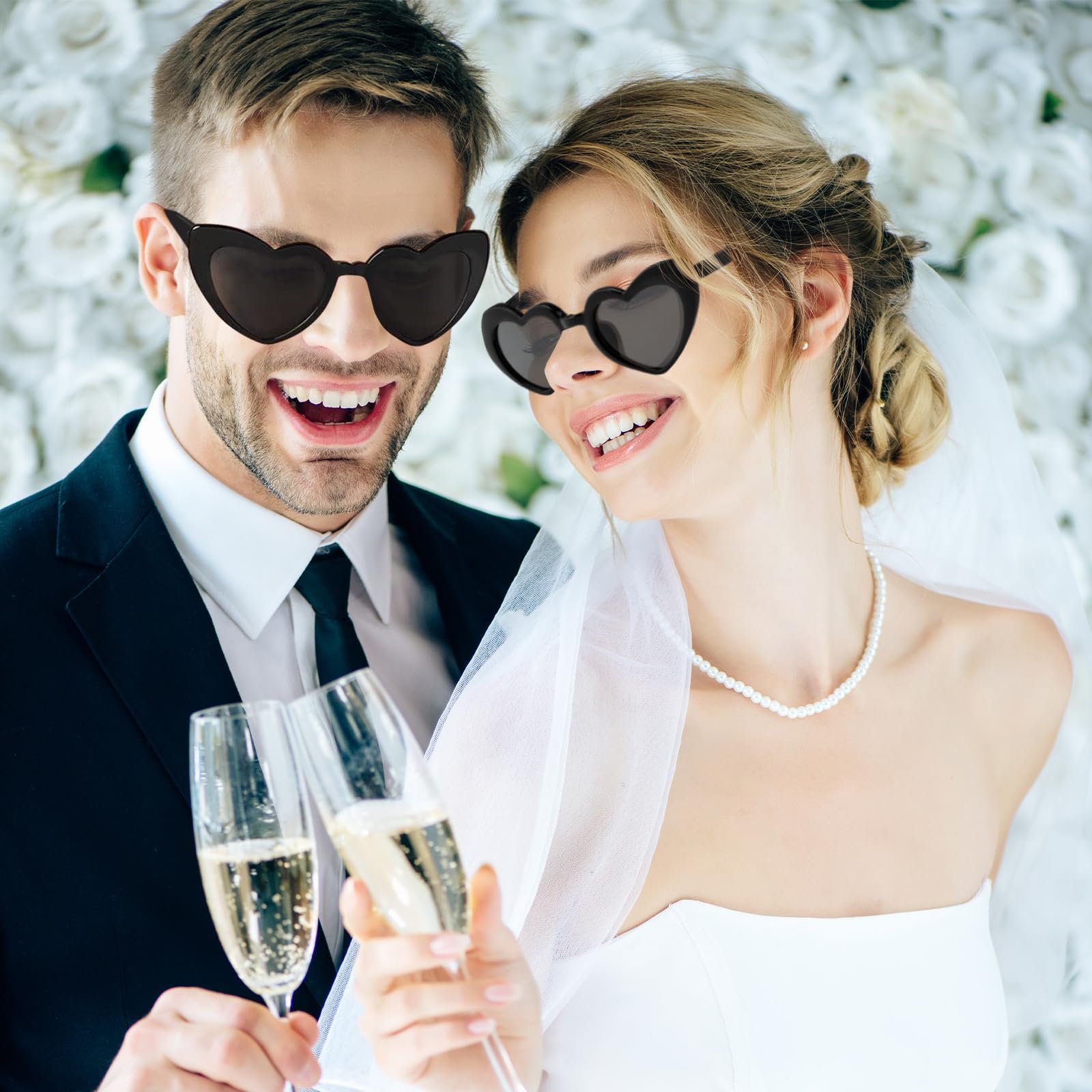 Солнцезащитные Очки Сердце FUIPVGI Черные Винтажные Форма Сердца, фото №6