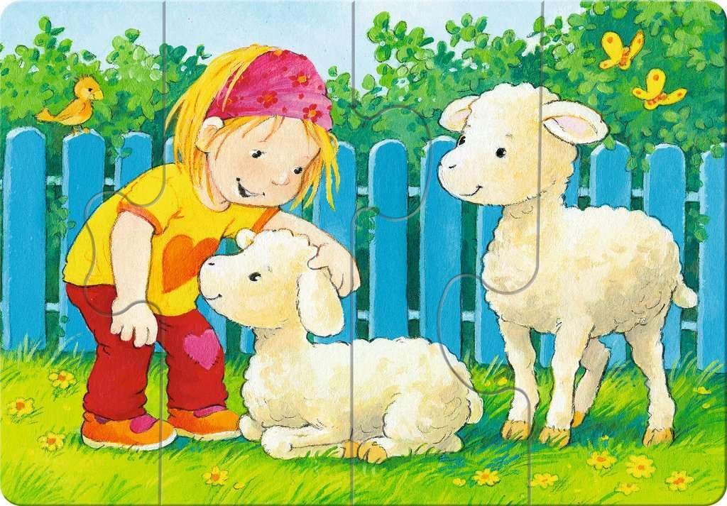 Пазл Ravensburger ministeps 4169 My first puzzle Petting Zoo 4 пазла 2-5 деталей, фото №6