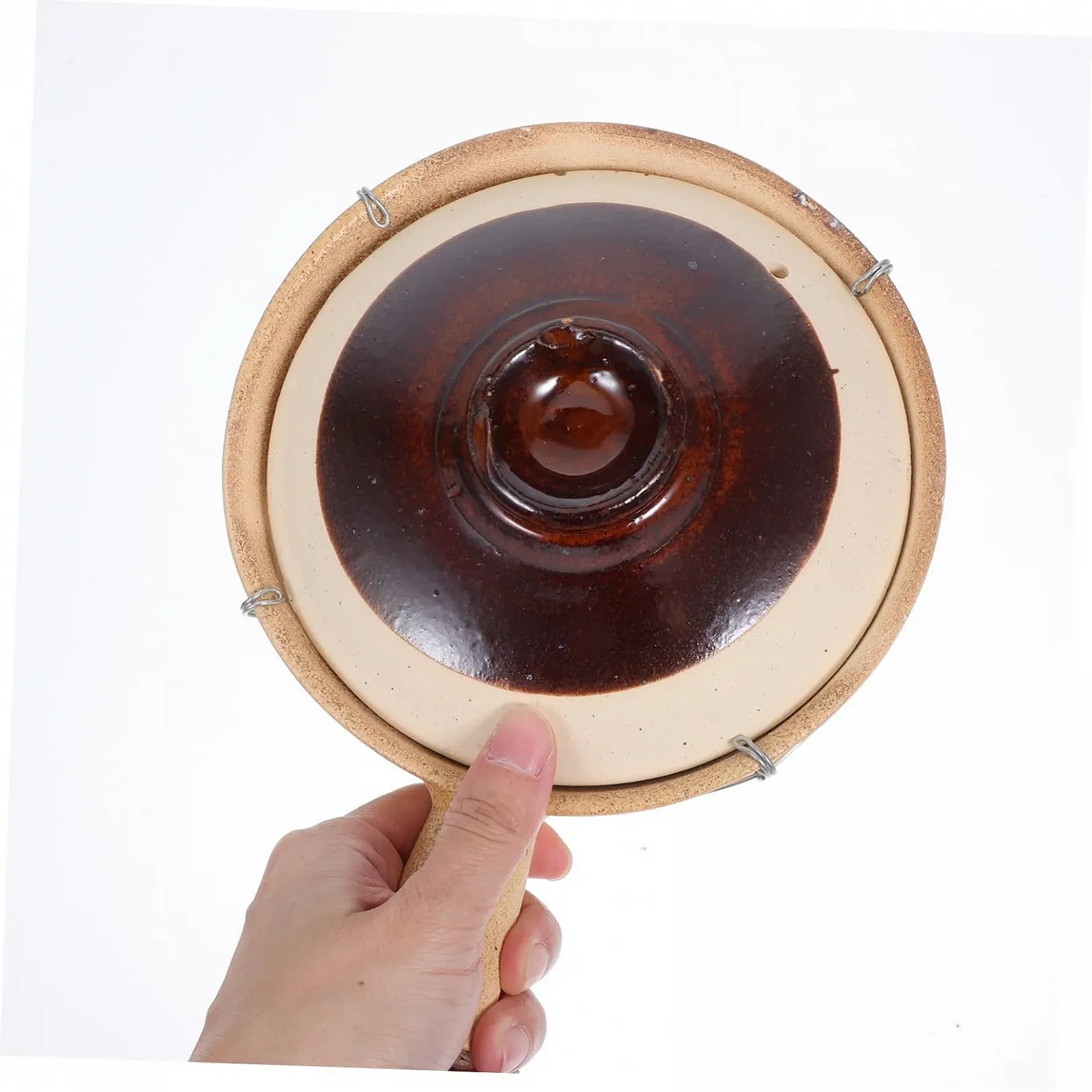 Керамический горшок Cabilock Традиционный китайский одноручный с железной ручкой жаропрочный, фото №9