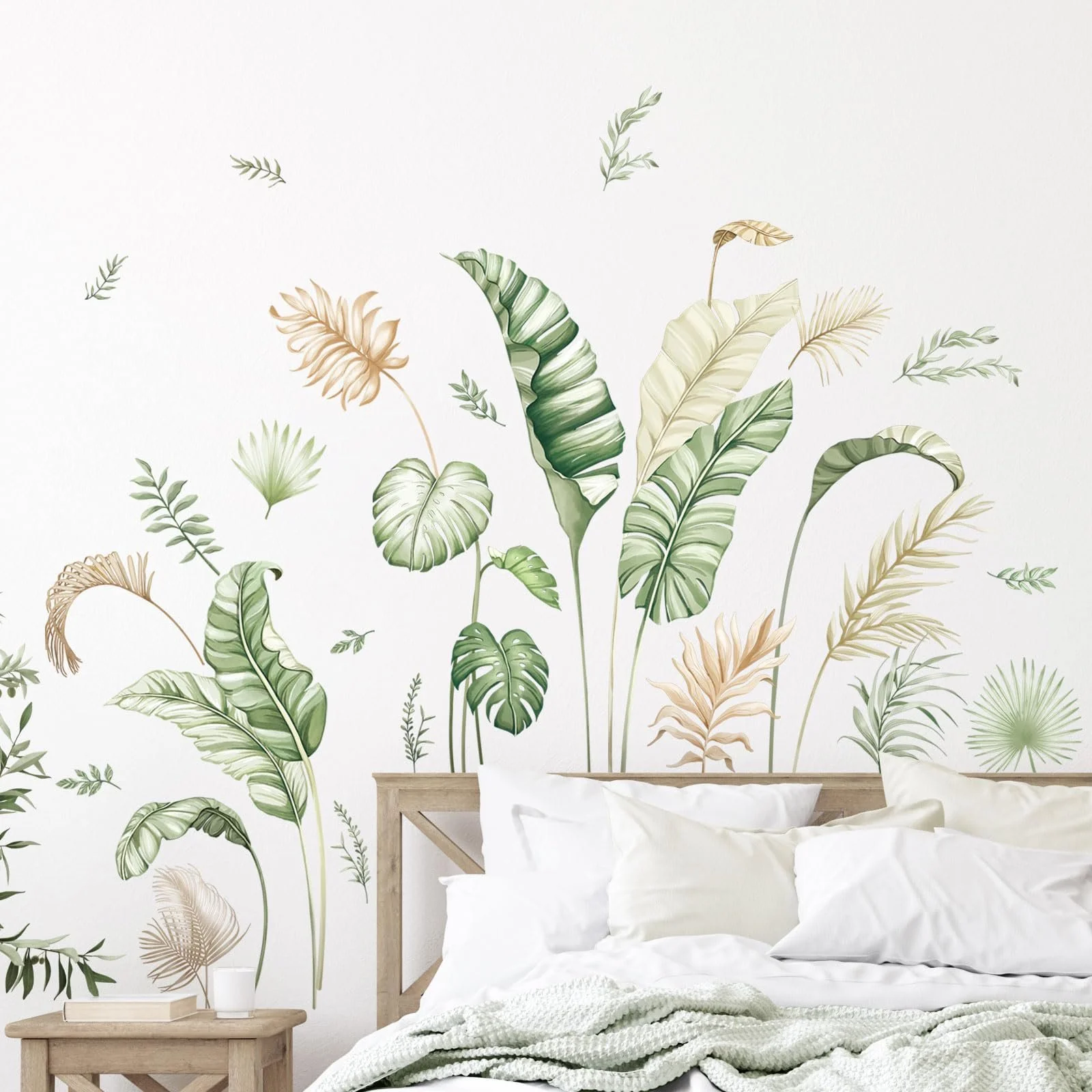 Наклейка на стіну Supzone Boho Tropical Leaves Тропічне листя Зелений, фото №4