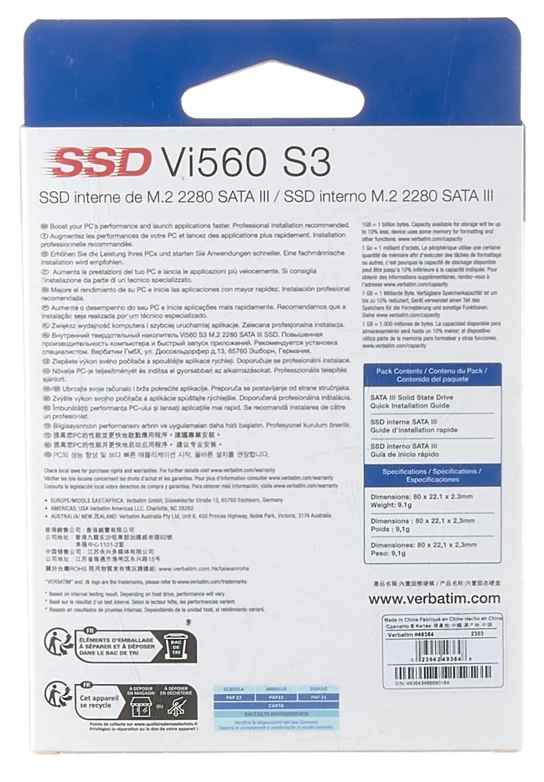 SSD-накопичувач Verbatim Vi560 S3 1TB M.2, фото №7