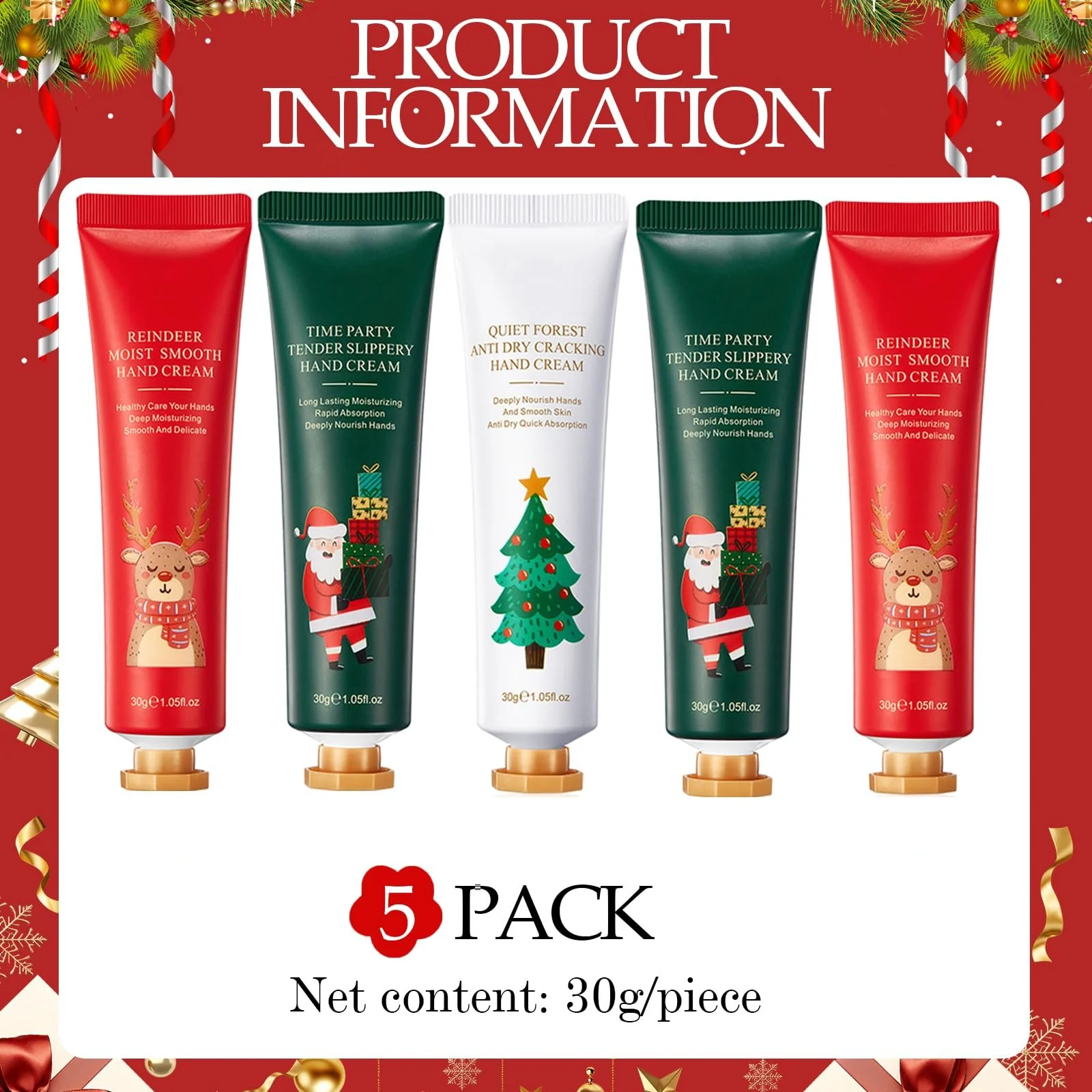 Крем для рук Різдвяний міні набір 5 x 30 г, фото №2