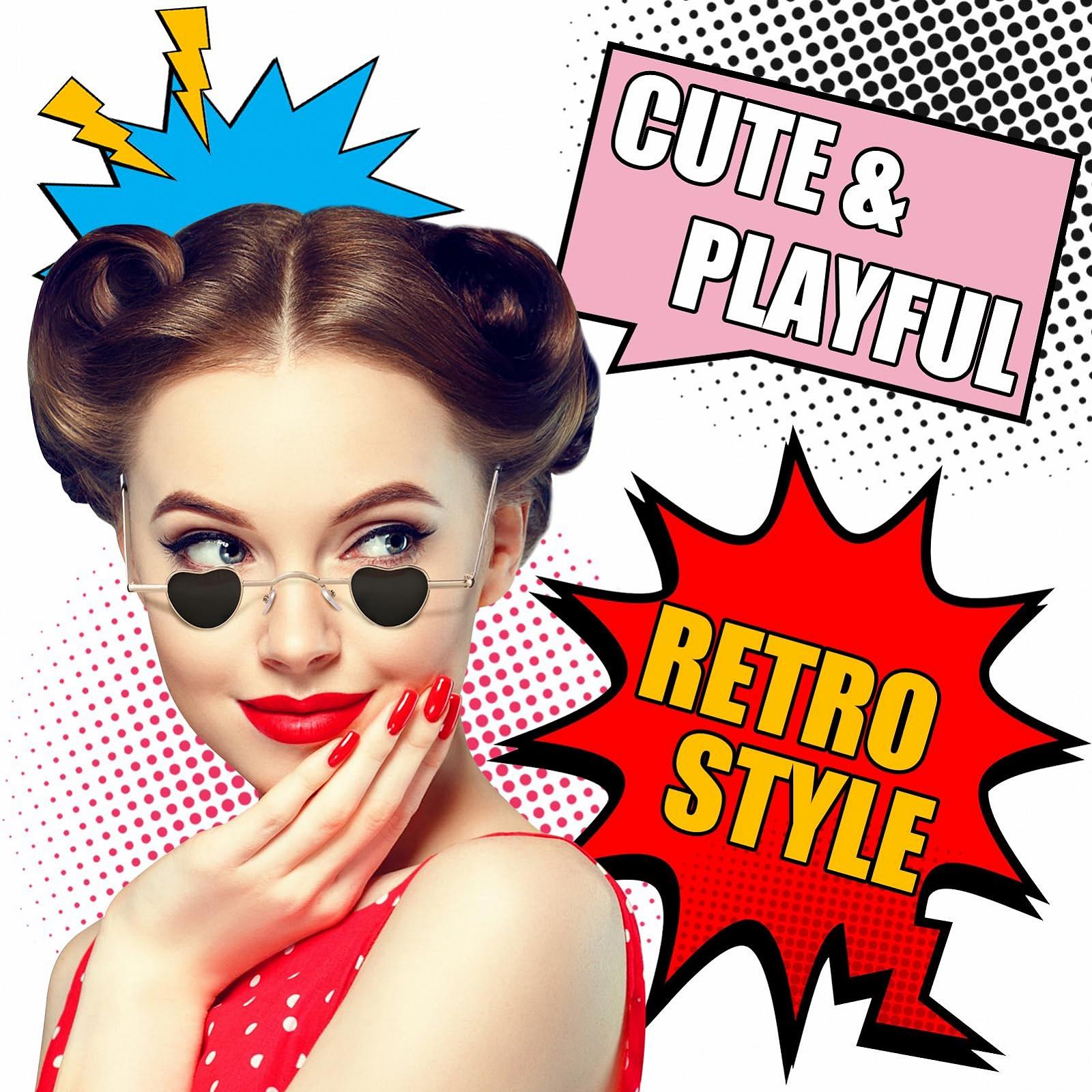 Сонцезахисні окуляри Kiiwah у формі серця, маленькі, унісекс, ретро, металева оправа, фото №3