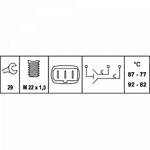 Термовыключатель вентилятора радиатора HELLA 6ZT 007 802-011 для AUDI VW synthetic.ua - Фото 1