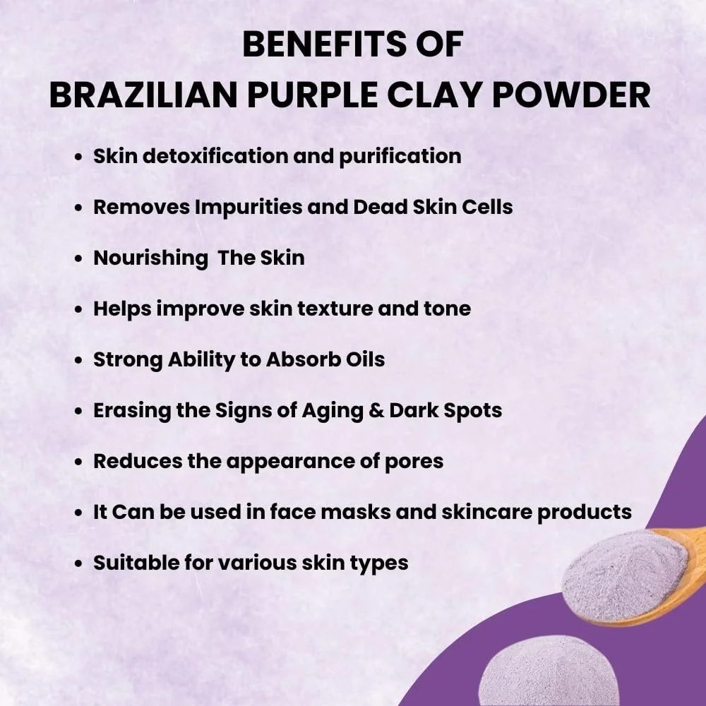 Маска для обличчя Hebhac Brazilian Purple Clay Powder 226.8 г Фіолетовий, фото №2