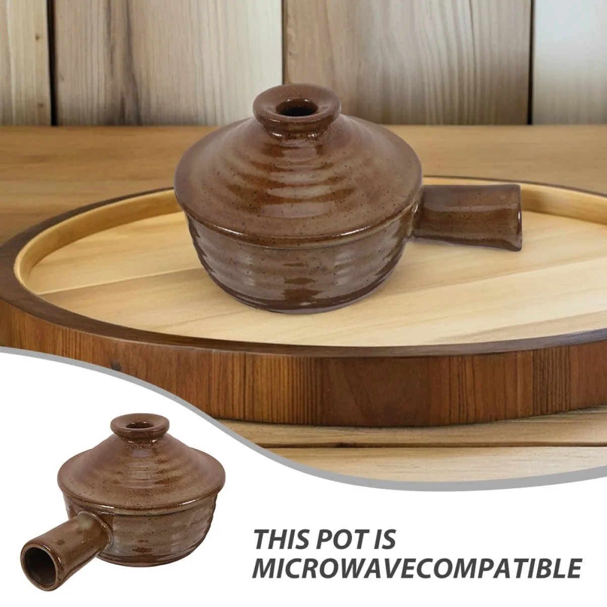 Набор керамических горшков Sosoport в японском стиле с крышкой Термостойкий 2 шт., фото №9