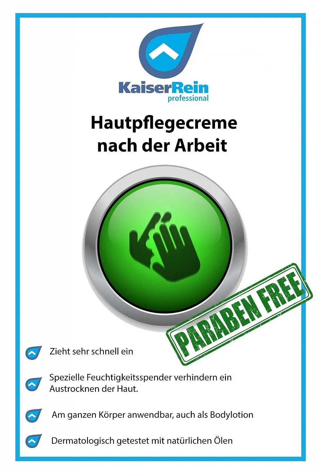 Крем для догляду за шкірою KaiserRein After Work 1 л для чоловіків і жінок, підходить для потрісканих рук, фото №3