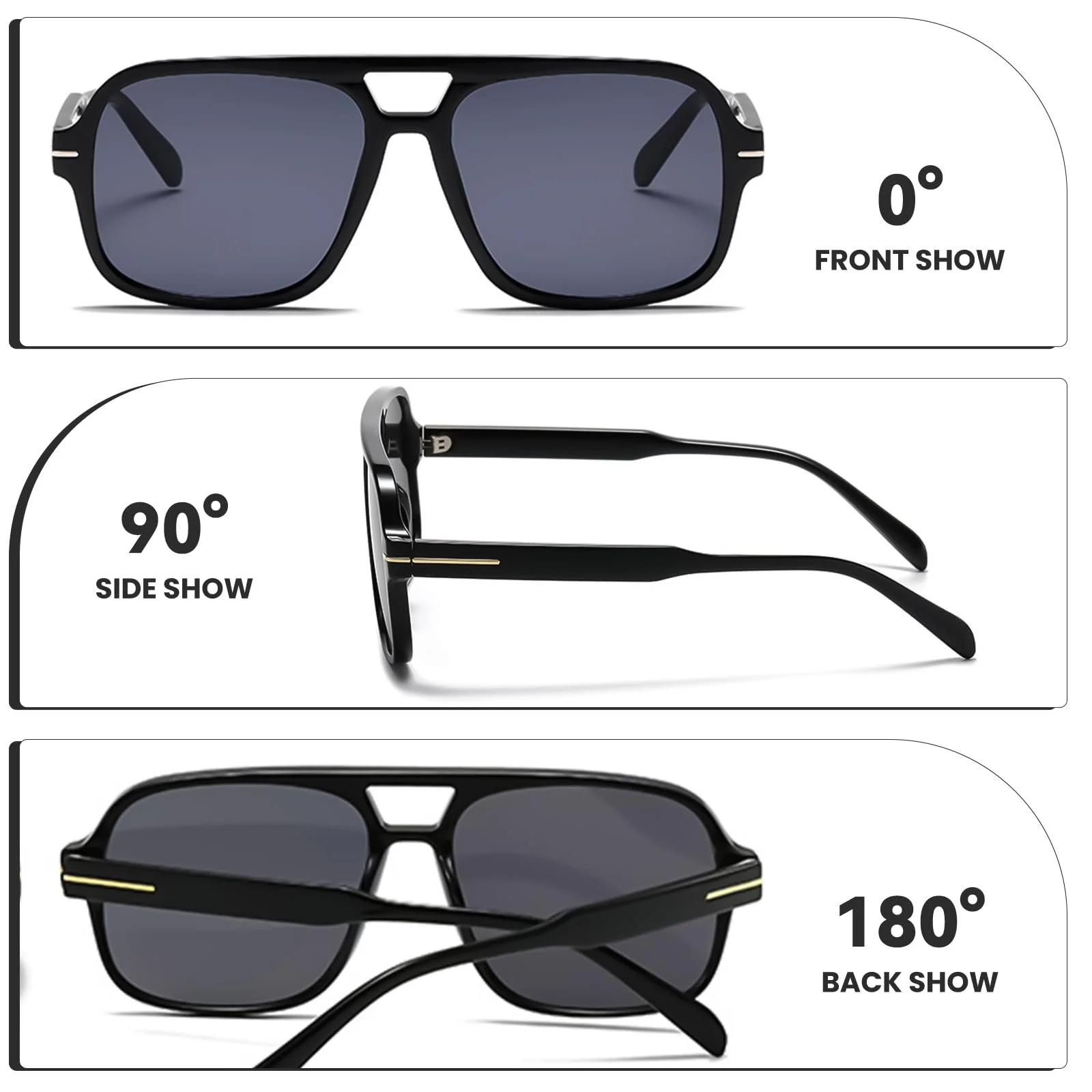 Солнцезащитные очки Aviator CIKJUK Retro для мужчин и женщин 70-х годов, оранжевые, квадратные, винтажные, UV400, фото №2