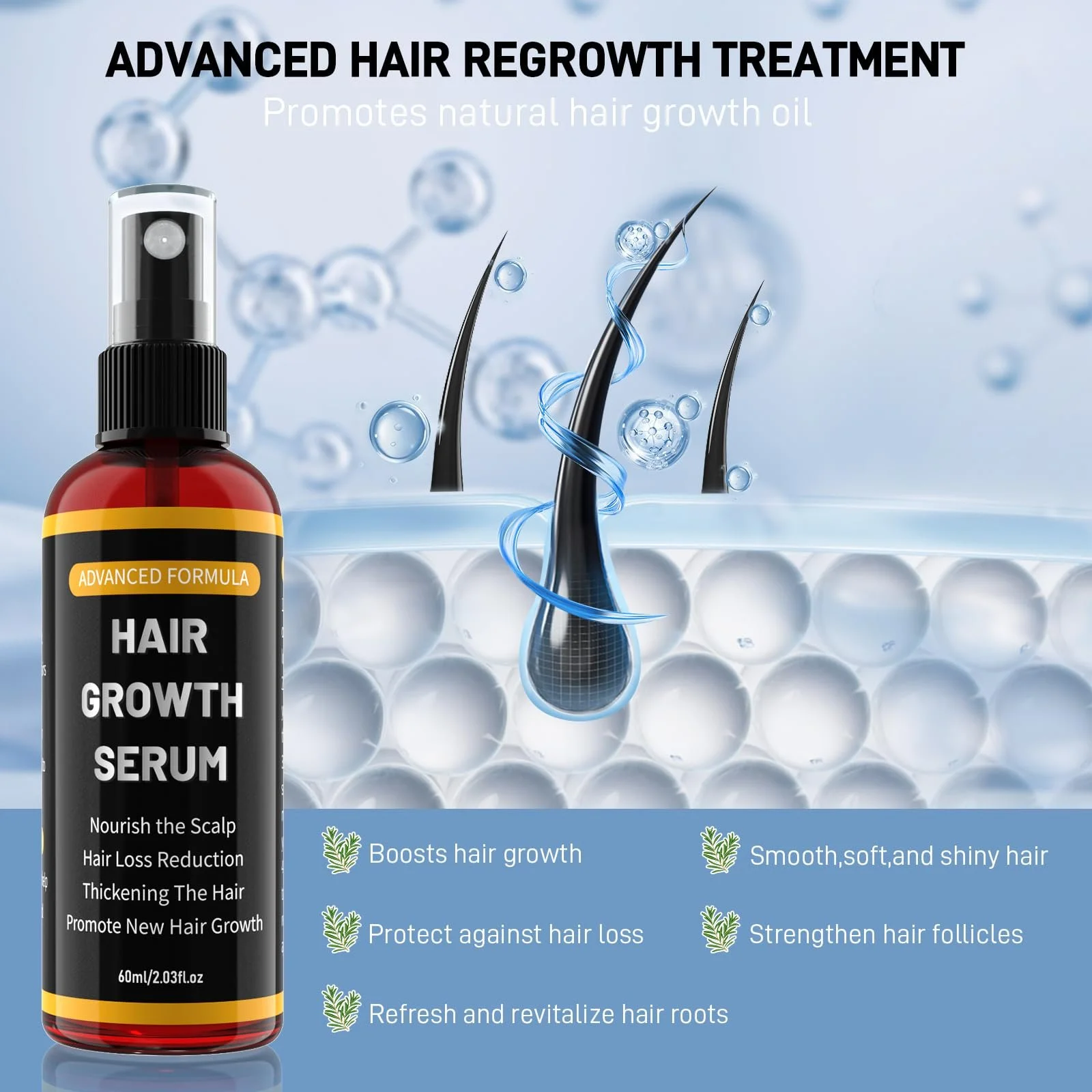 Сироватка для росту волосся YaaHei, 2 шт. по 60 мл, фото №4