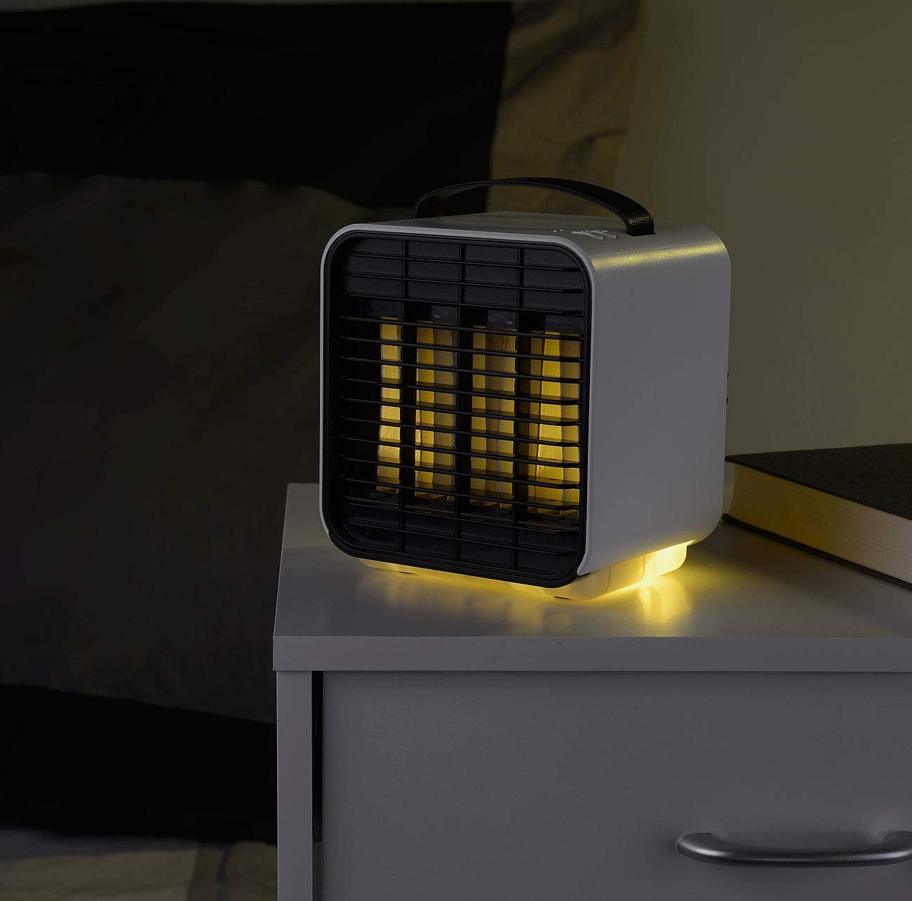 Мобільний міні-охолоджувач повітря Sichler Haushaltsgeräte LW-100 3 рівні з функцією нічника акумуляторний чорно-білий, фото №4