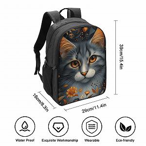 Рюкзак RSIUUODNF Cat 3D Дитячий Великий Чорний 40x28x16см synthetic.ua - Фото 1