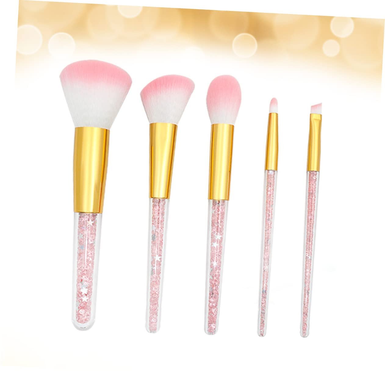 Набор кистей MAGICLULU для пудры, алмазной основы, набор кистей для макияжа Bling-Makeup, кисть для пудры, кисть для основы, кристалл для макияжа глаз Miss Pink Face, 5 шт., фото №3