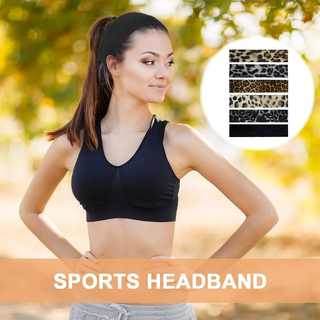 Пов'язка для волосся Леопардовий візерунок, 6 штук, фото №2