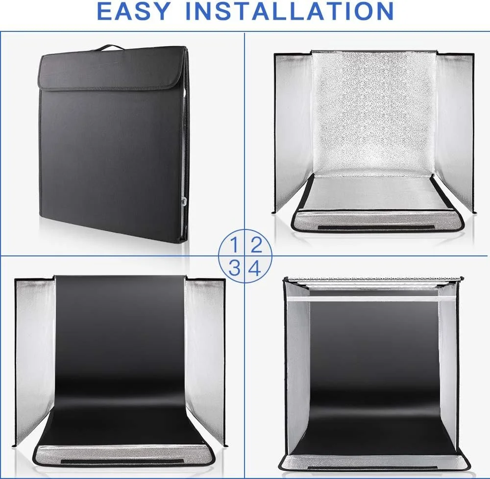 Фотобокс Samtian 60см / 5500K / CRI 95 / 4 фони / Чорний, фото №4 Фотобокс Samtian 60см / 5500K / CRI 95 / 4 фони / Чорний, фото №4