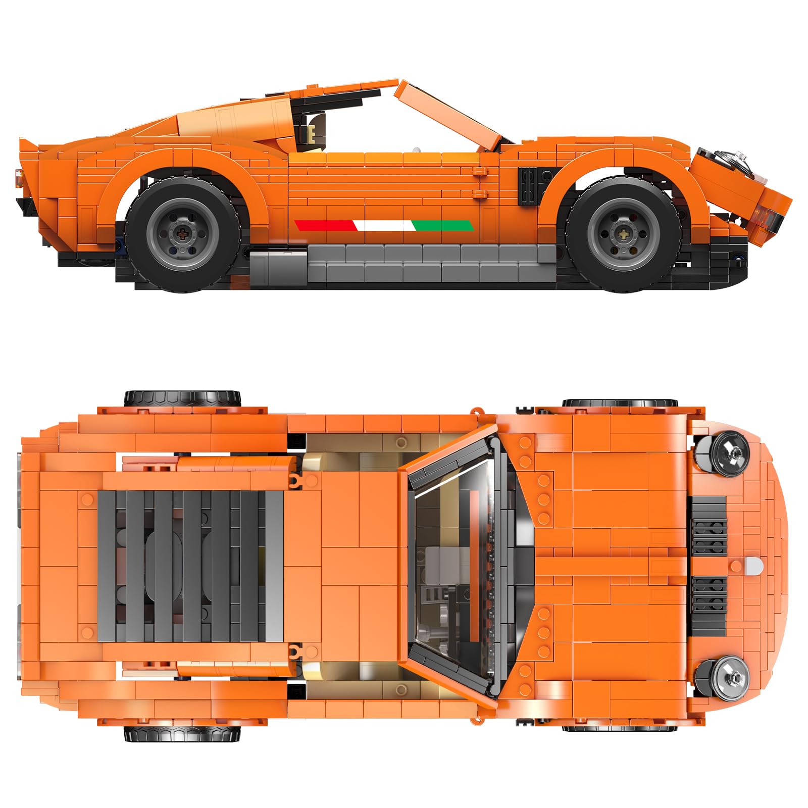 Конструктор Mould King 10116 Спортивный автомобиль 1607 шт Оранжевый, фото №5