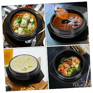 Горщик для бібімбапу керамічний жаростійкий з підставкою круглий synthetic.ua - Фото 1