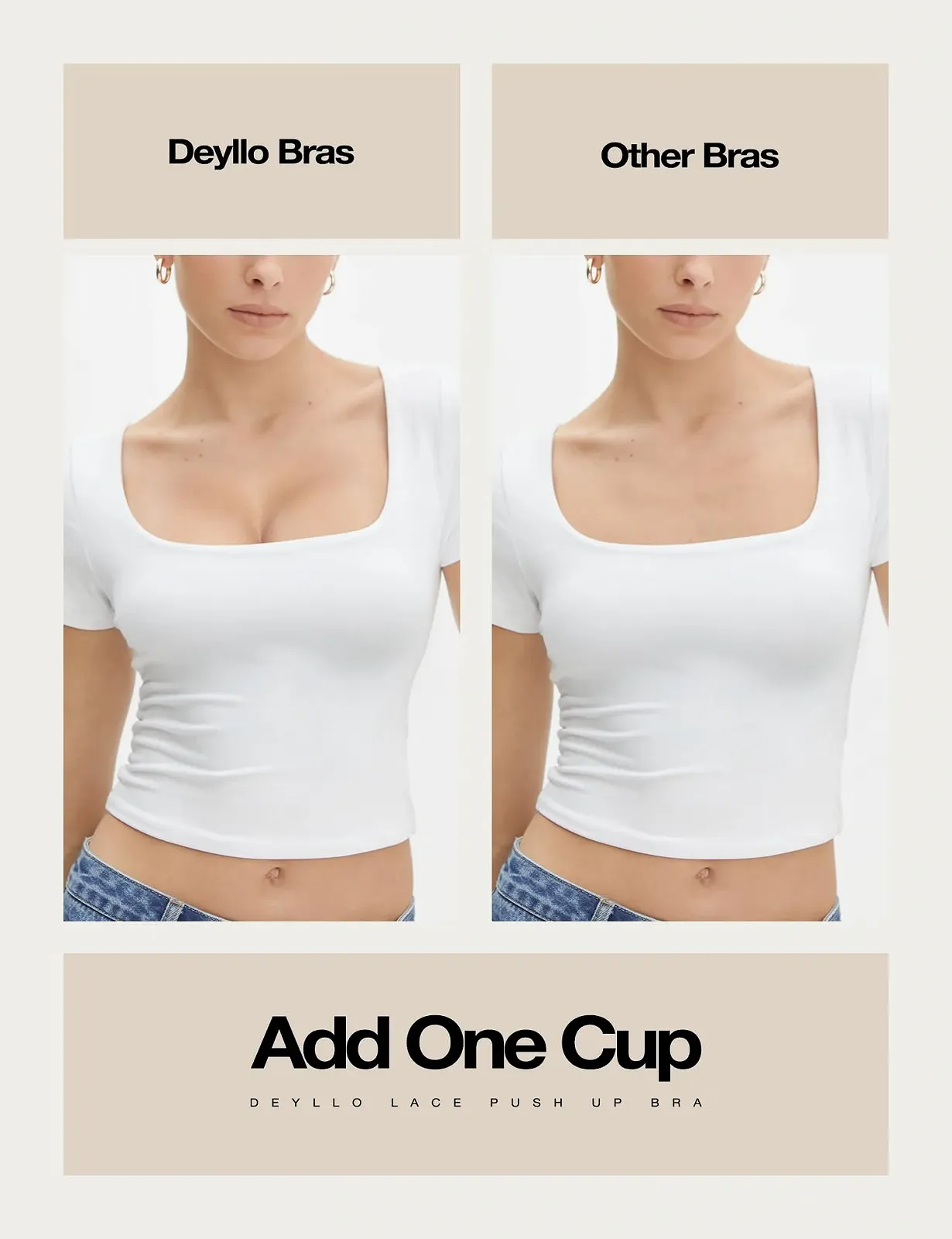 Бюстгальтер Deyllo Push-Up кружевной на косточках с подкладкой увеличивающий на один размер чашки, фото №6 Бюстгальтер Deyllo Push-Up кружевной на косточках с подкладкой увеличивающий на один размер чашки, фото №6