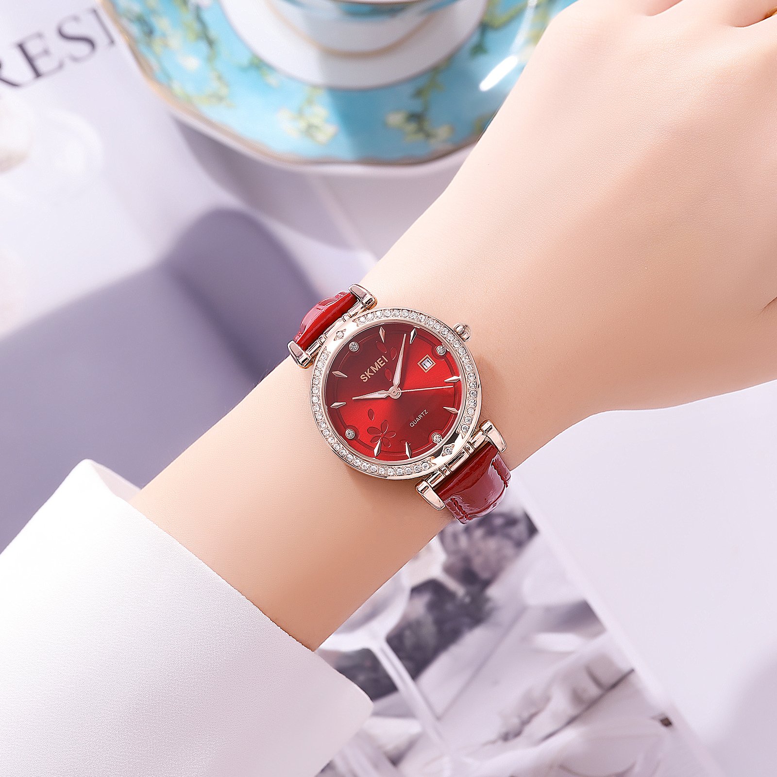 Годинник Skmei 2169 Rose Gold-Red, фото №3