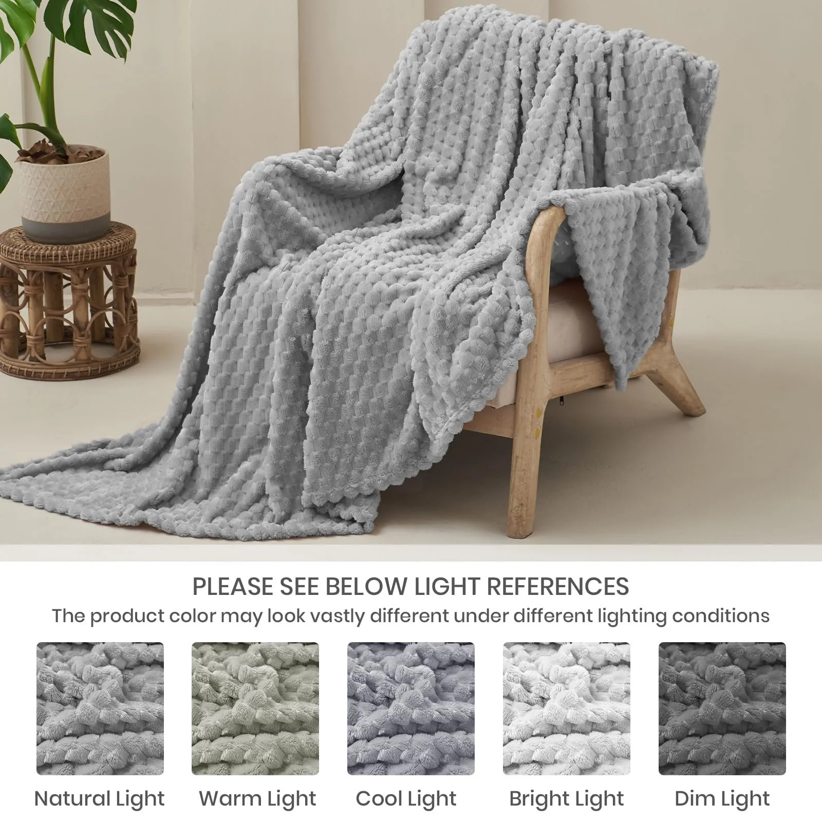 Покривало Good Nite Фланель Плед Пухнастий Сірий 150 x 200 см, фото №6