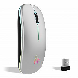 Мышь Беспроводная TQQ 2.4 GHz USB Bluetooth 1600 DPI Оптическое отслеживание Перезаряжаемая LED Двойной режим - Фото 1