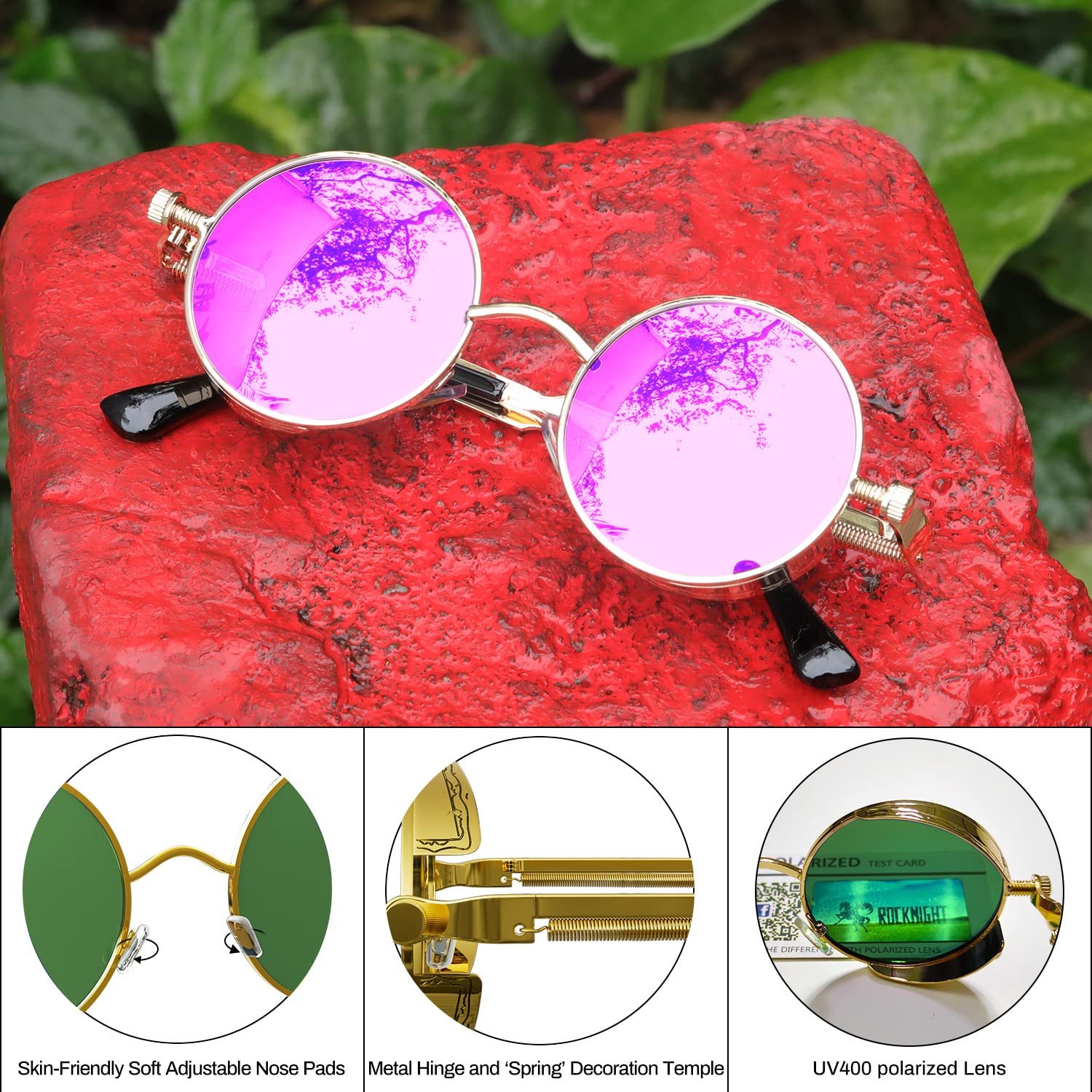 Солнцезащитные очки Круглые ROCKNIGHT Gothic Steampunk Поляризованные UV400 Protection Ретро, фото №5 Солнцезащитные очки Круглые ROCKNIGHT Gothic Steampunk Поляризованные UV400 Protection Ретро, фото №5