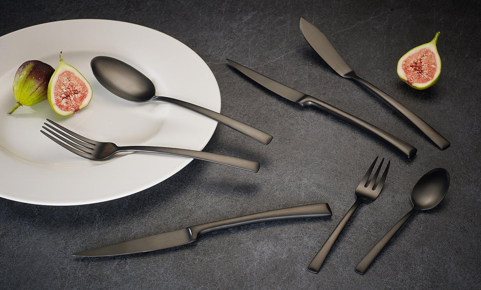 Набор столовых приборов ECHTWERK Avelino Black Edition, 42 предмета, до 6 персон, нержавеющая сталь 18/10, матовое покрытие, высококачественный, фото №3 Набор столовых приборов ECHTWERK Avelino Black Edition, 42 предмета, до 6 персон, нержавеющая сталь 18/10, матовое покрытие, высококачественный, фото №3