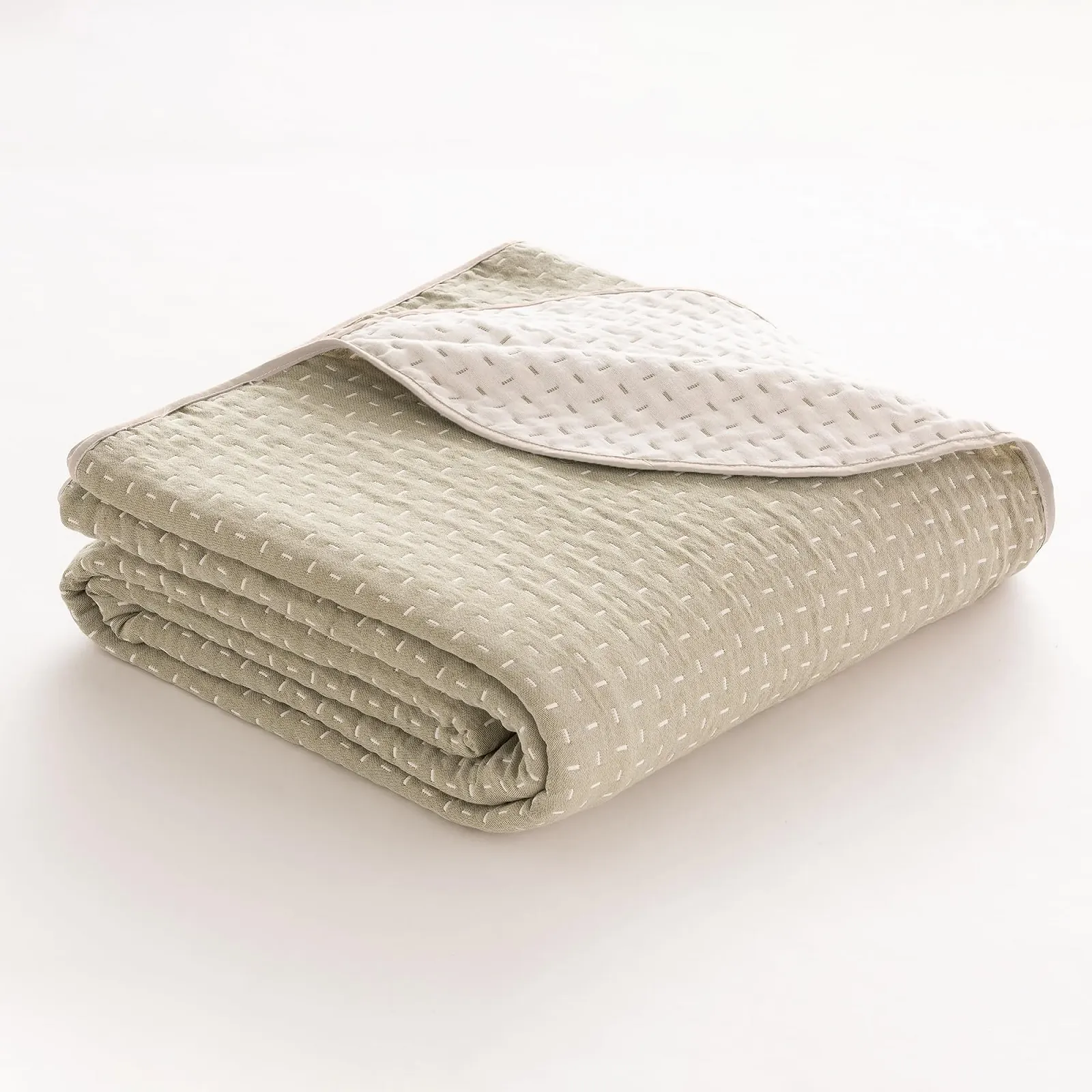 Покривало GAMUSI Сучасний Легкий Перехідний Весняний Літній Однотонний Бавовна 200 x 270 см Зелений, фото №5