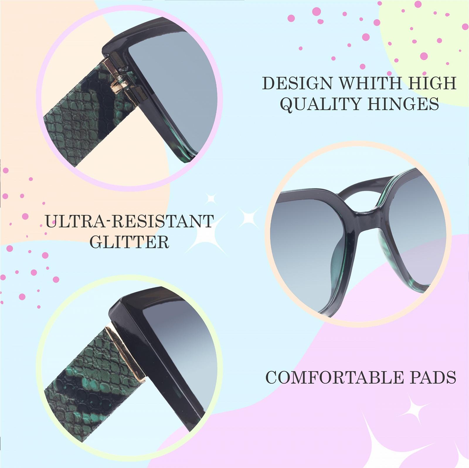 Сонцезахисні окуляри Квадратні Жіночі SQUAD Зміїний принт Плоска оправа 100% CE UV Захист, фото №6 Сонцезахисні окуляри Квадратні Жіночі SQUAD Зміїний принт Плоска оправа 100% CE UV Захист, фото №6