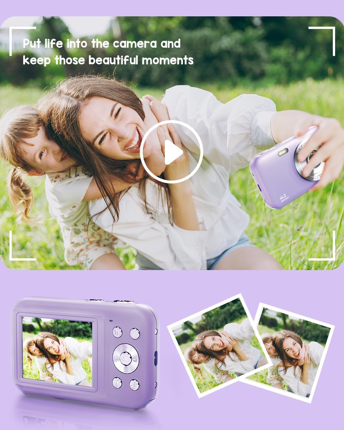 Фотоапарат YLSHGXFC DC403 44Мп  / CMOS / Full HD 1080p 30 fps / 16× зум / Фиолетовый , фото №2