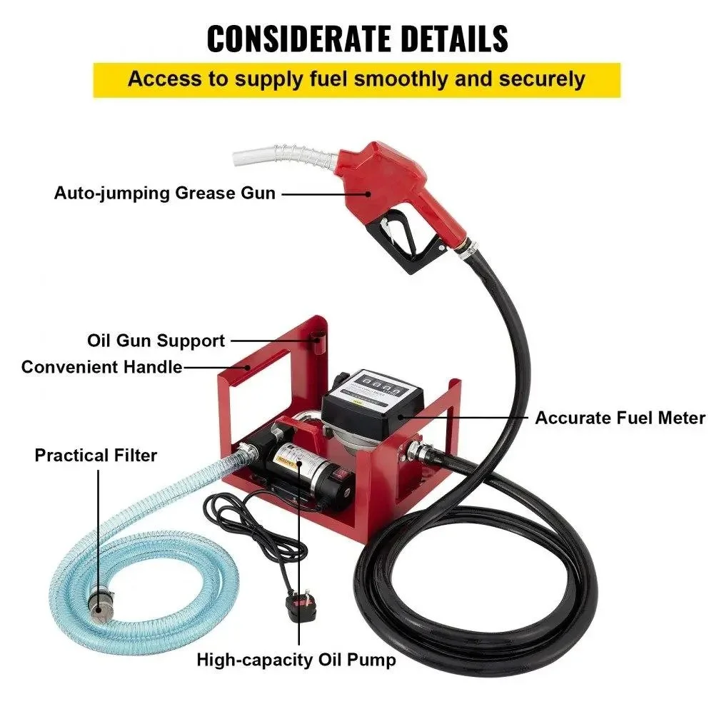 Електричний дизельний насос Vevor VV-FTP-155 Red, фото №7 Електричний дизельний насос Vevor VV-FTP-155 Red, фото №7