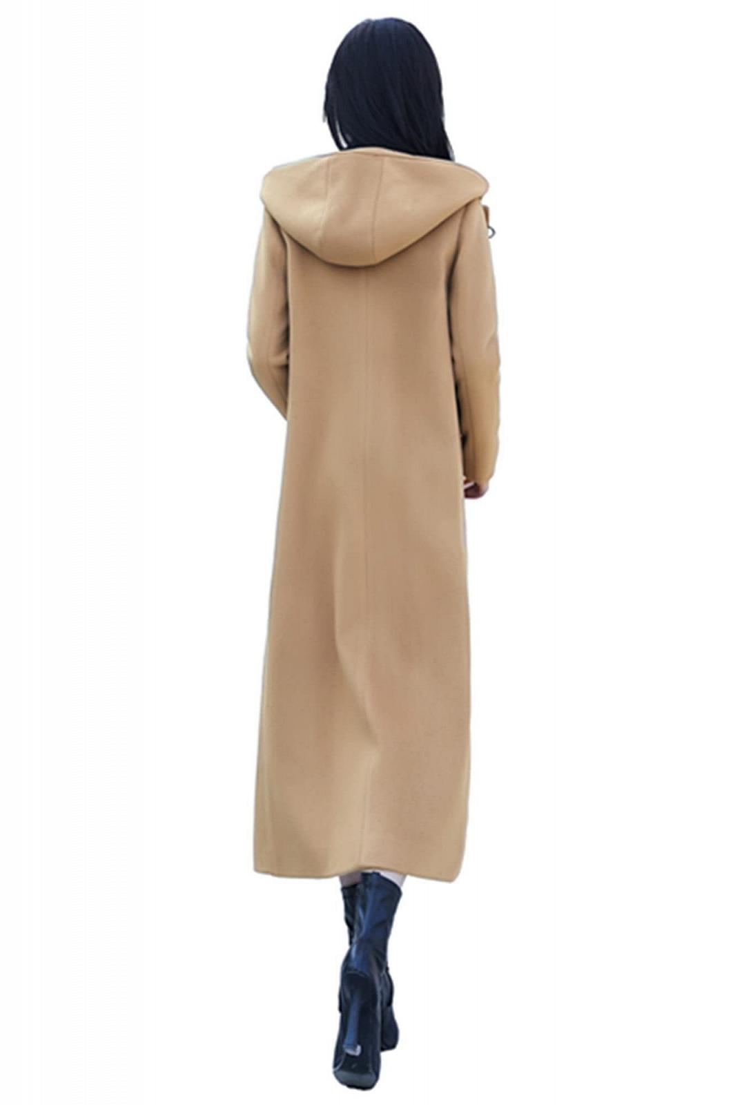 Пальто PLAERPENER Зимове вовняне довге двобортне елегантне з капюшоном, фото №4