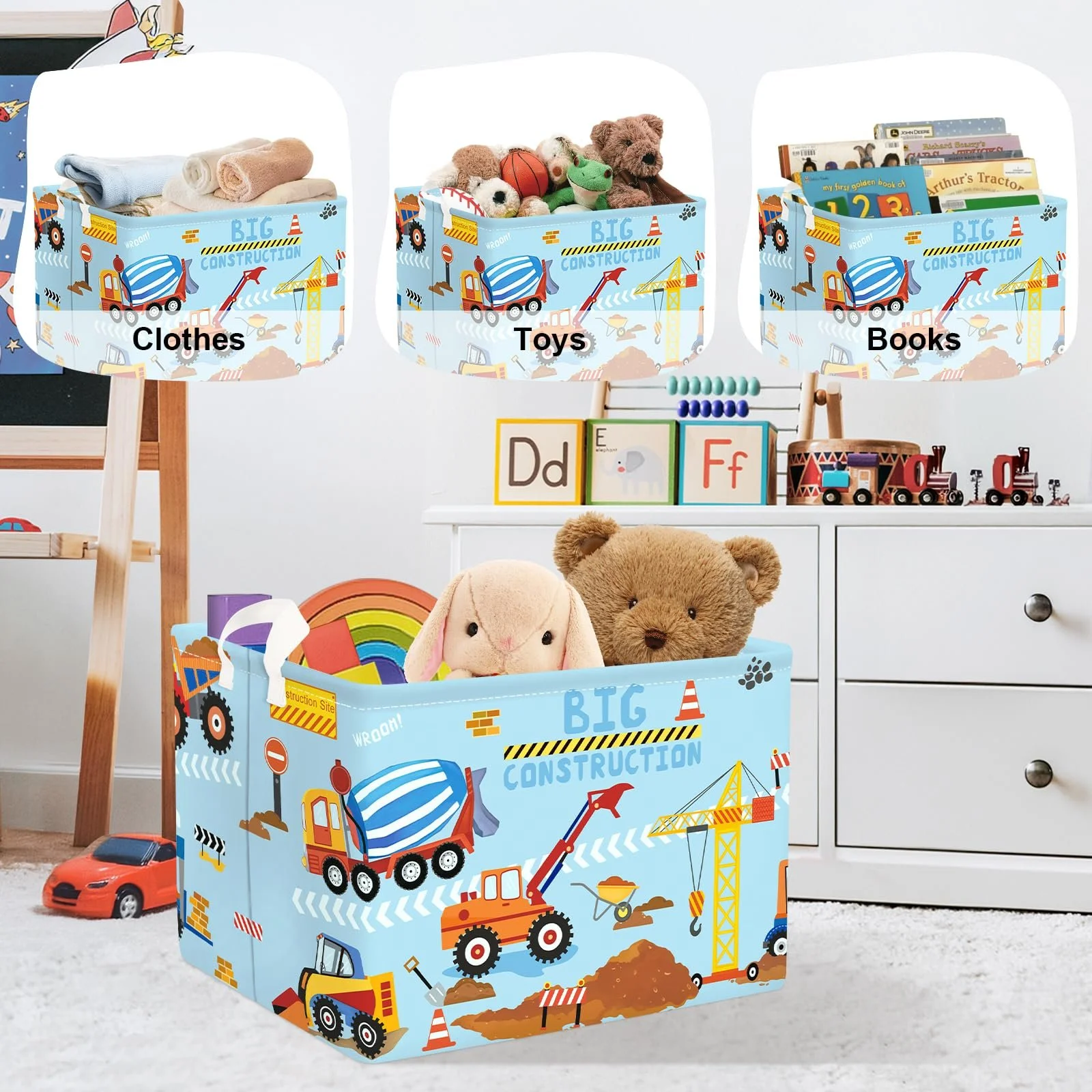 Корзина для игрушек Детская HUUMONSS Строительная техника 36л, фото №5 Корзина для игрушек Детская HUUMONSS Строительная техника 36л, фото №5