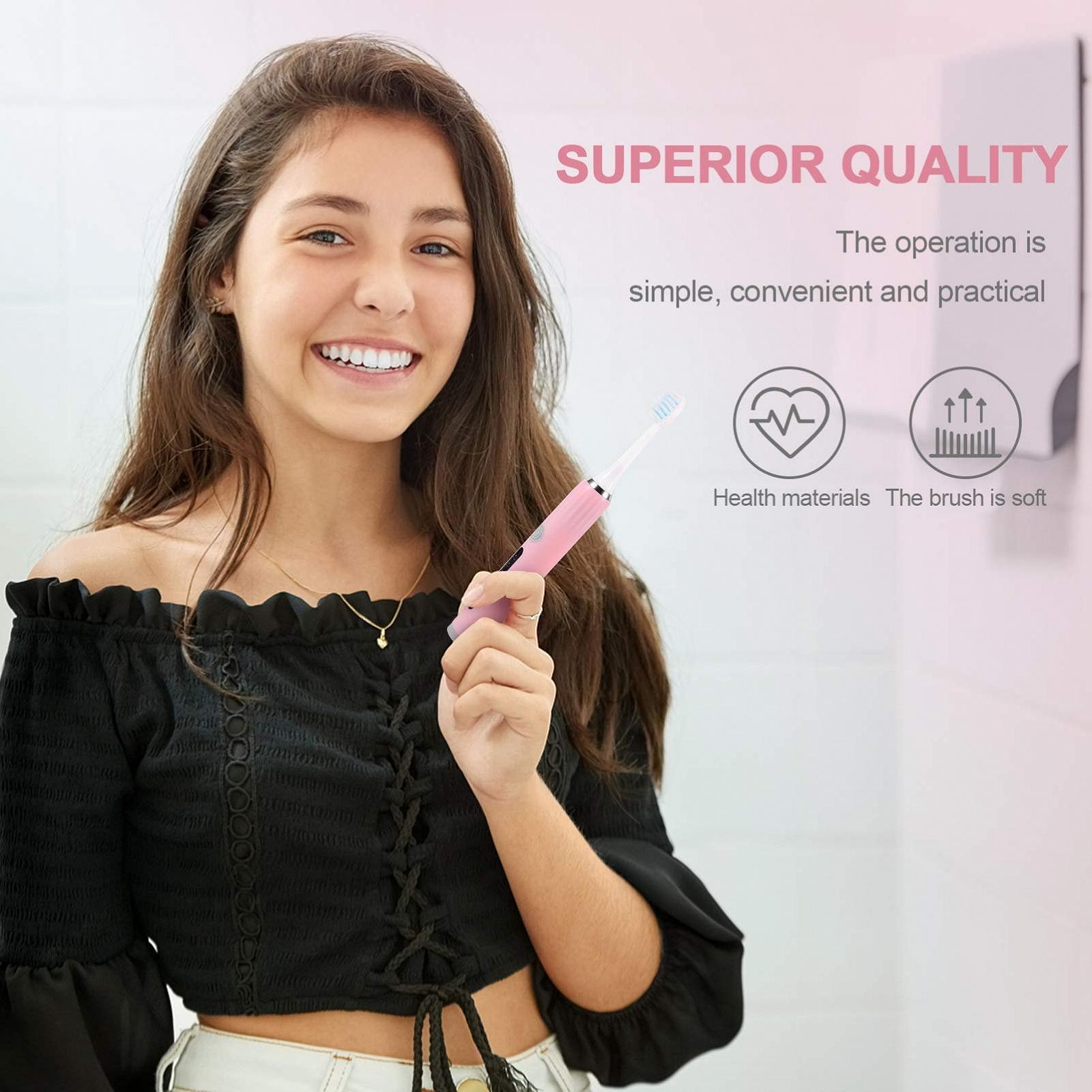 Електрична зубна щітка Gatuida для дорослих та дітей 5 насадок ABS, фото №9