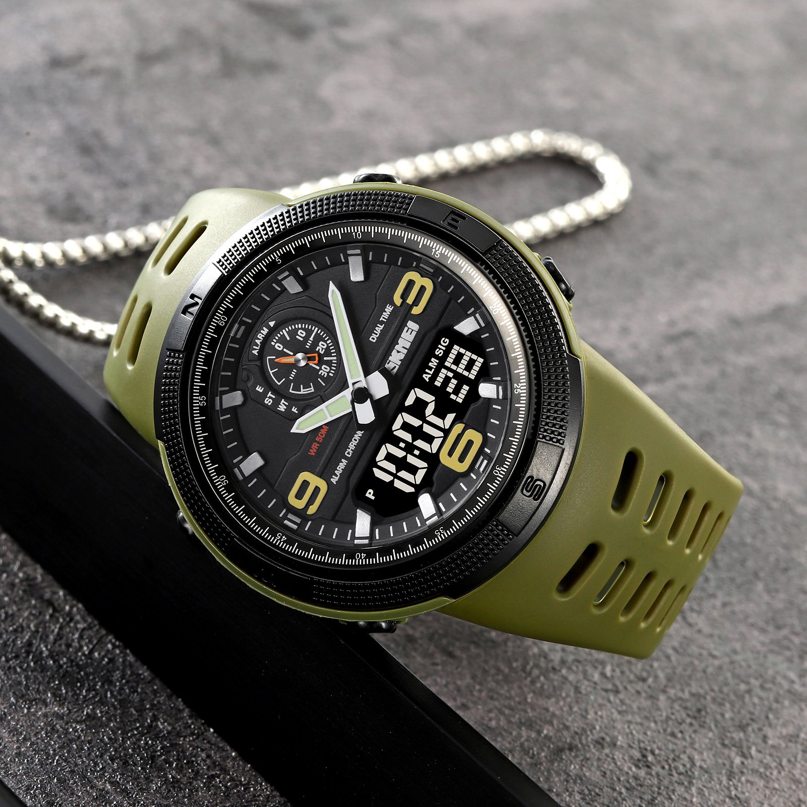 Годинник Skmei 1655AGBK Army Green-Black, фото №4