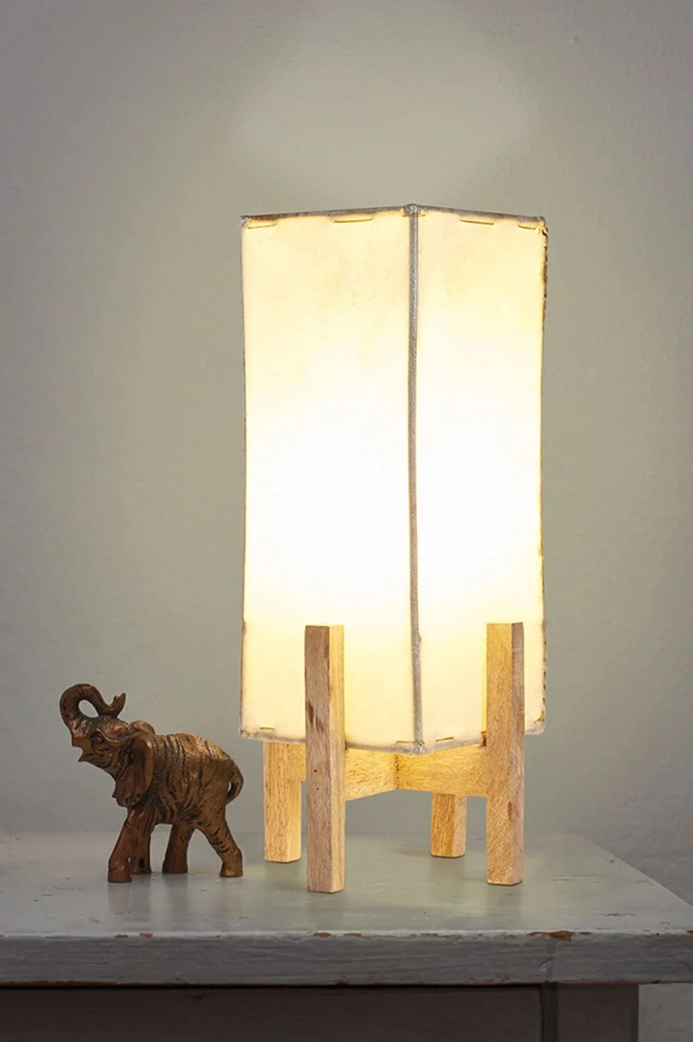 Настільна лампа Marrakesch Orient & Mediterran Interior Janka шкіряна з коричневим каркасом 39 см, фото №4