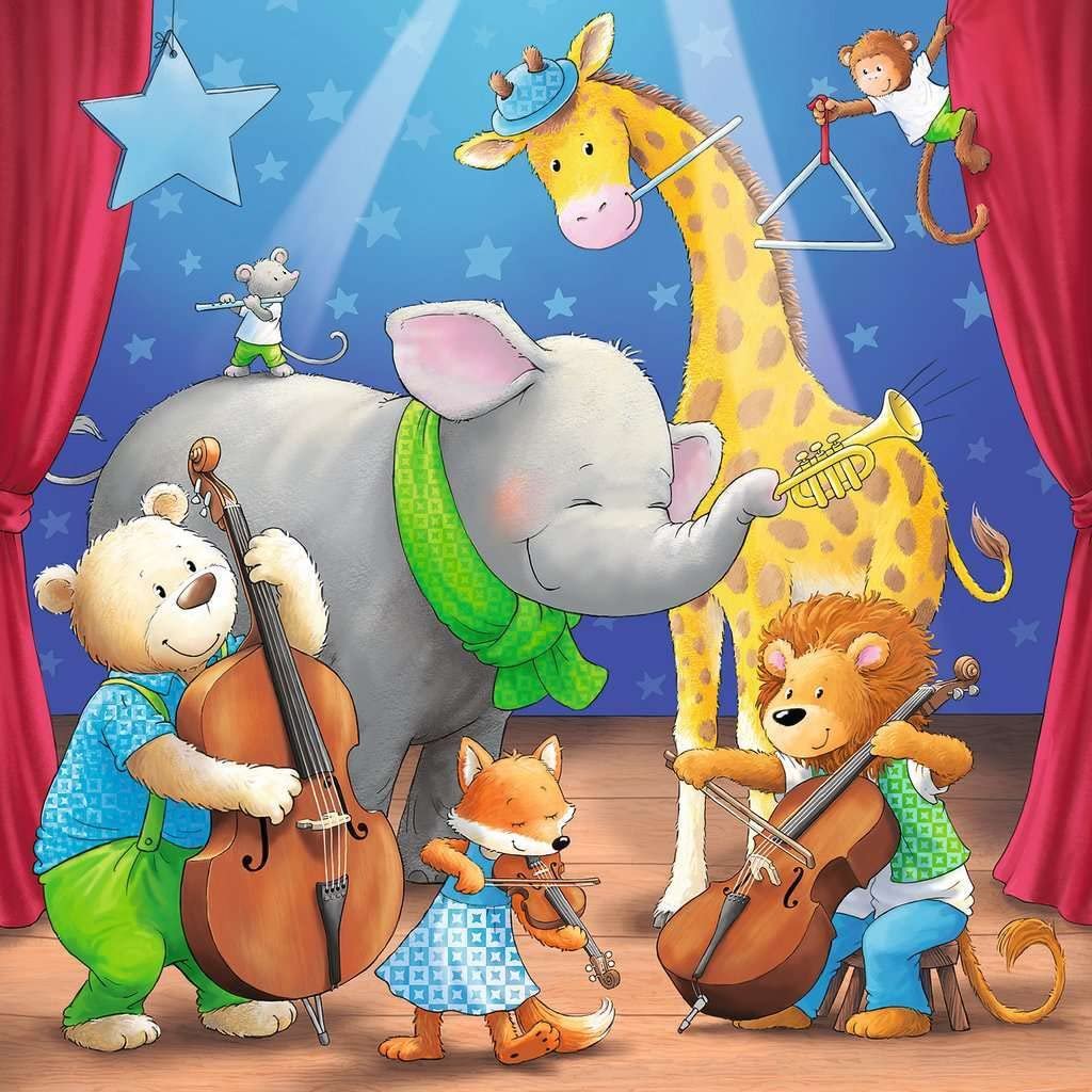 Детский пазл Ravensburger Animals on Stage 3 x 49 элементов для детей от 5 лет, фото №3