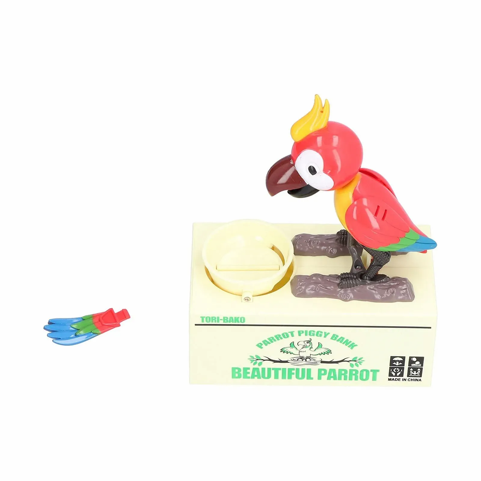 Електронна скарбничка у формі папуги на батарейках, фото №2